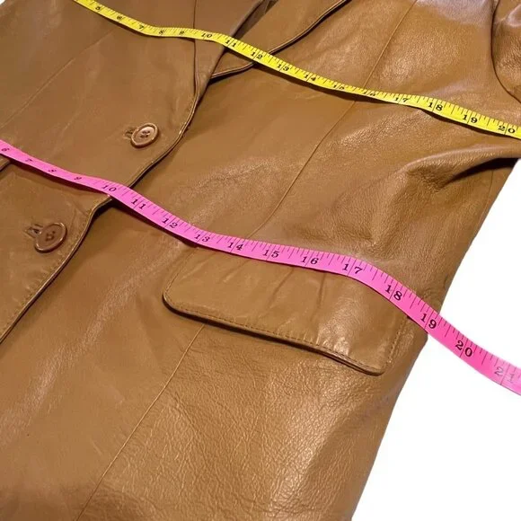 Vintage Bagatelle Leather Mid Century Carmel Tan Jacket Ladies MED